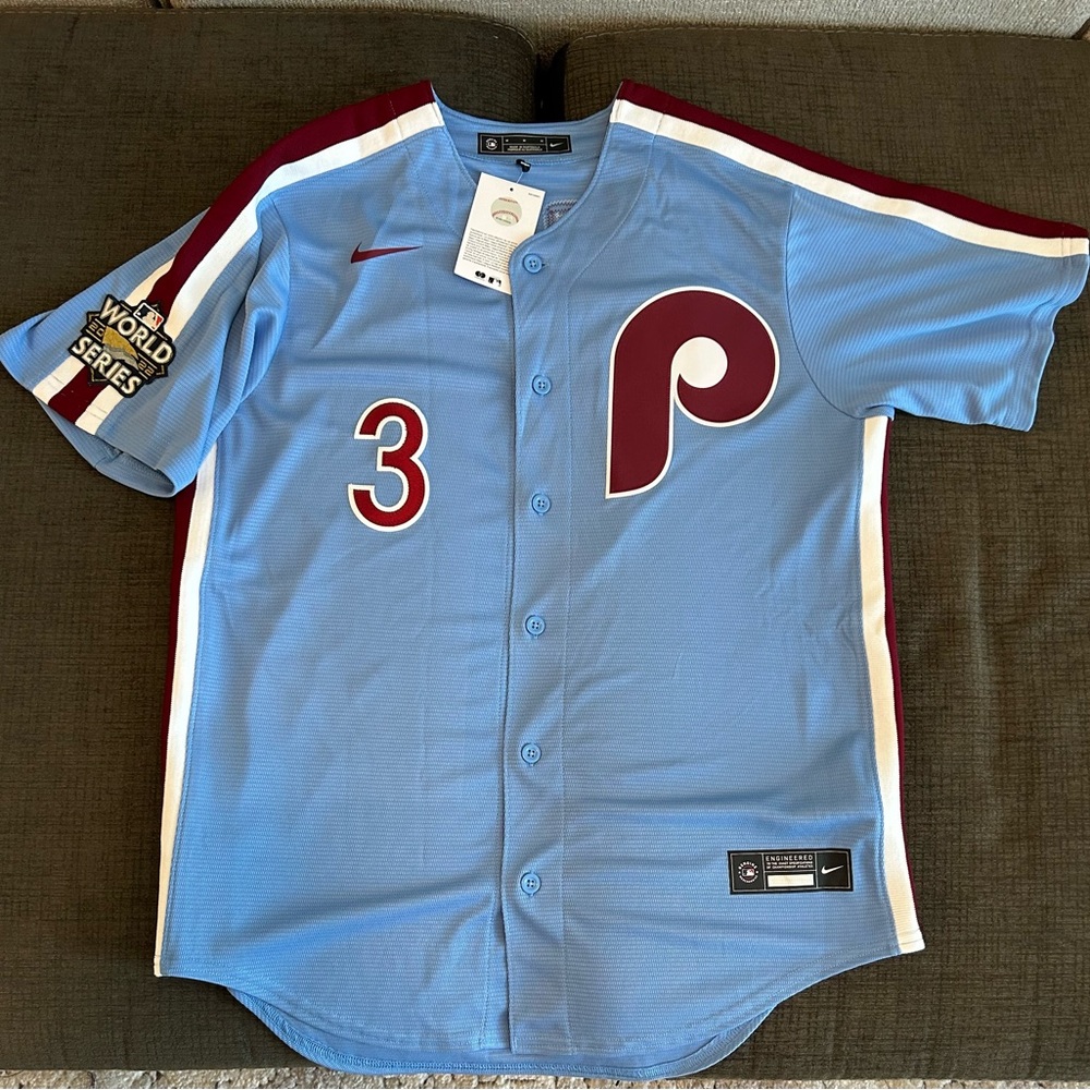Nike Authentic Blue Phillies Bryce Harper #3 World Series 2022 Jersey Men’s Sz M